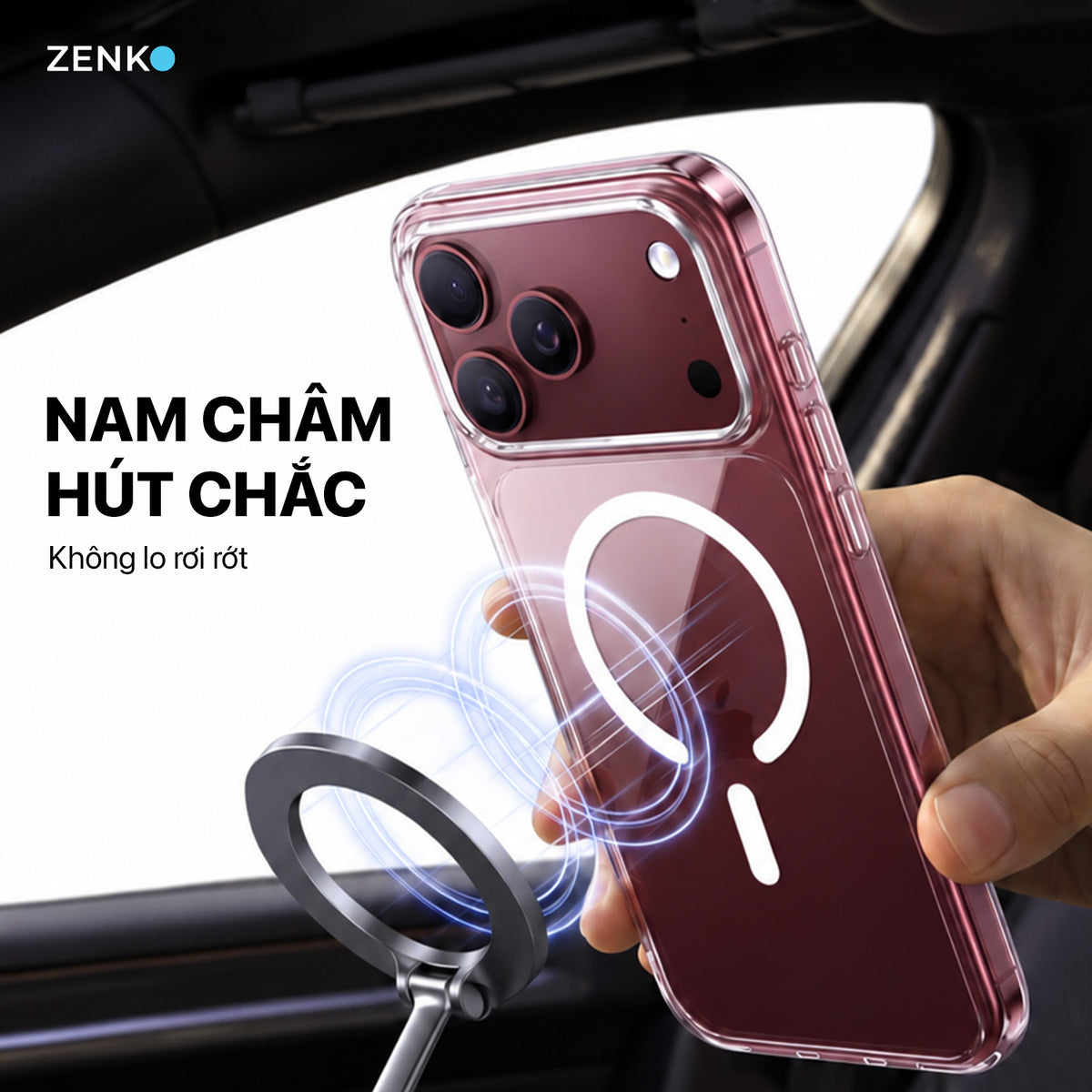 Ốp Zenko Premium MagSafe – Clear