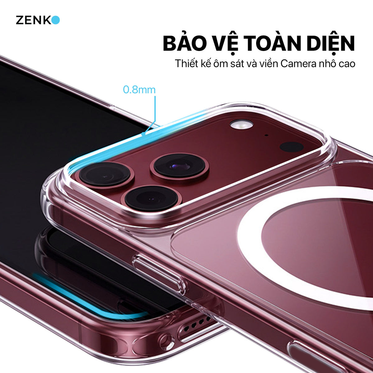 Ốp Zenko Premium MagSafe – Clear
