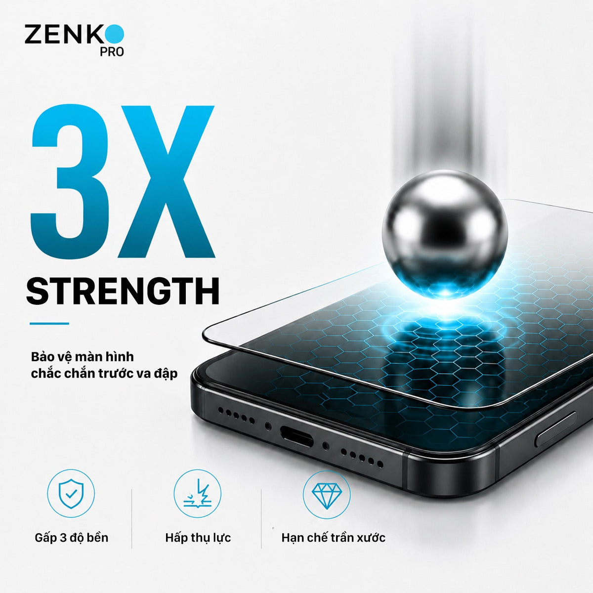 Kính cường lực cao cấp Zenko Pro