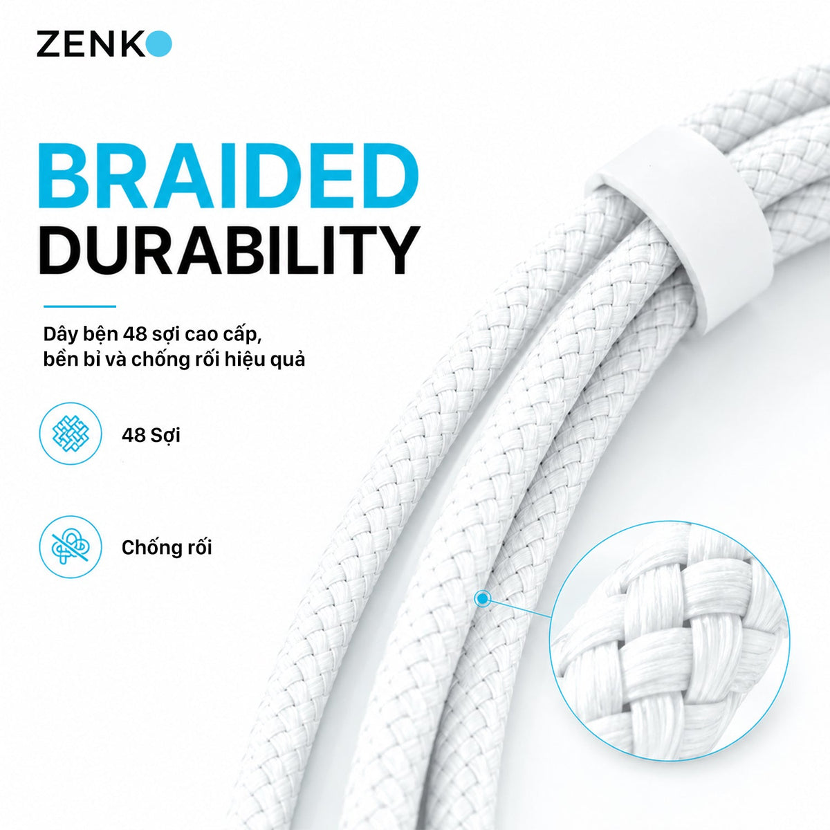 Cáp sạc nhanh Zenko Standard 27W - Type-C to Lightning