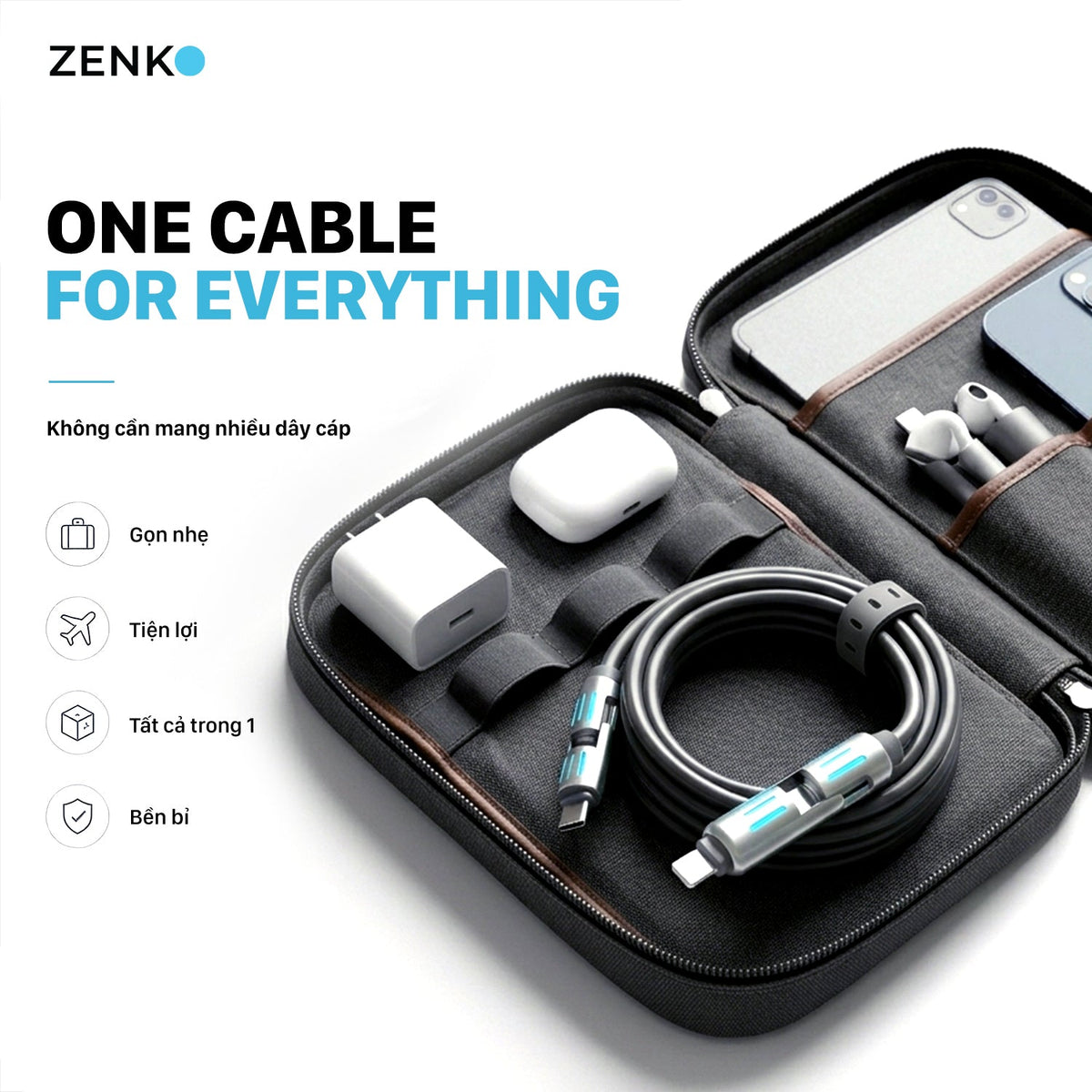 Cáp sạc nhanh 4 in 1 Zenko Premium