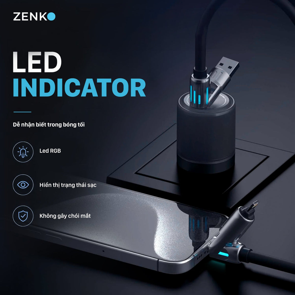 Cáp sạc nhanh 4 in 1 Zenko Premium
