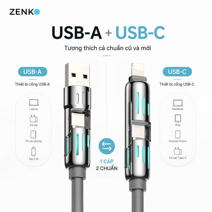 Cáp sạc nhanh 4 in 1 Zenko Premium