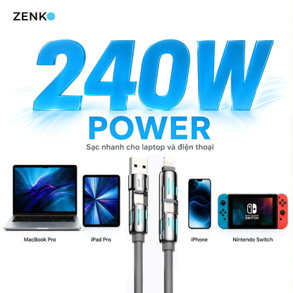 Cáp sạc nhanh 4 in 1 Zenko Premium