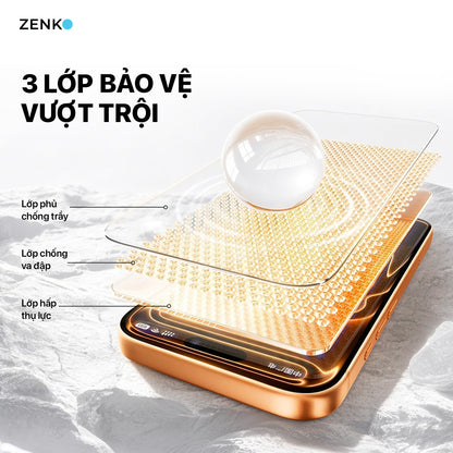 Kính cường lực Chống nhìn trộm Zenko Premium - Hộp 2 miếng
