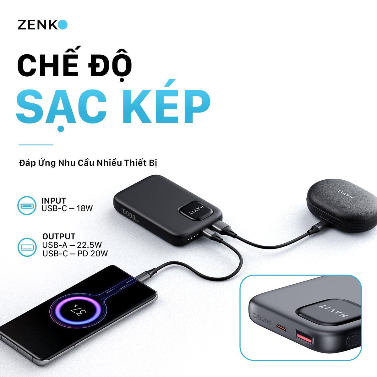 Sạc dự phòng Havit PB31 10000mAh