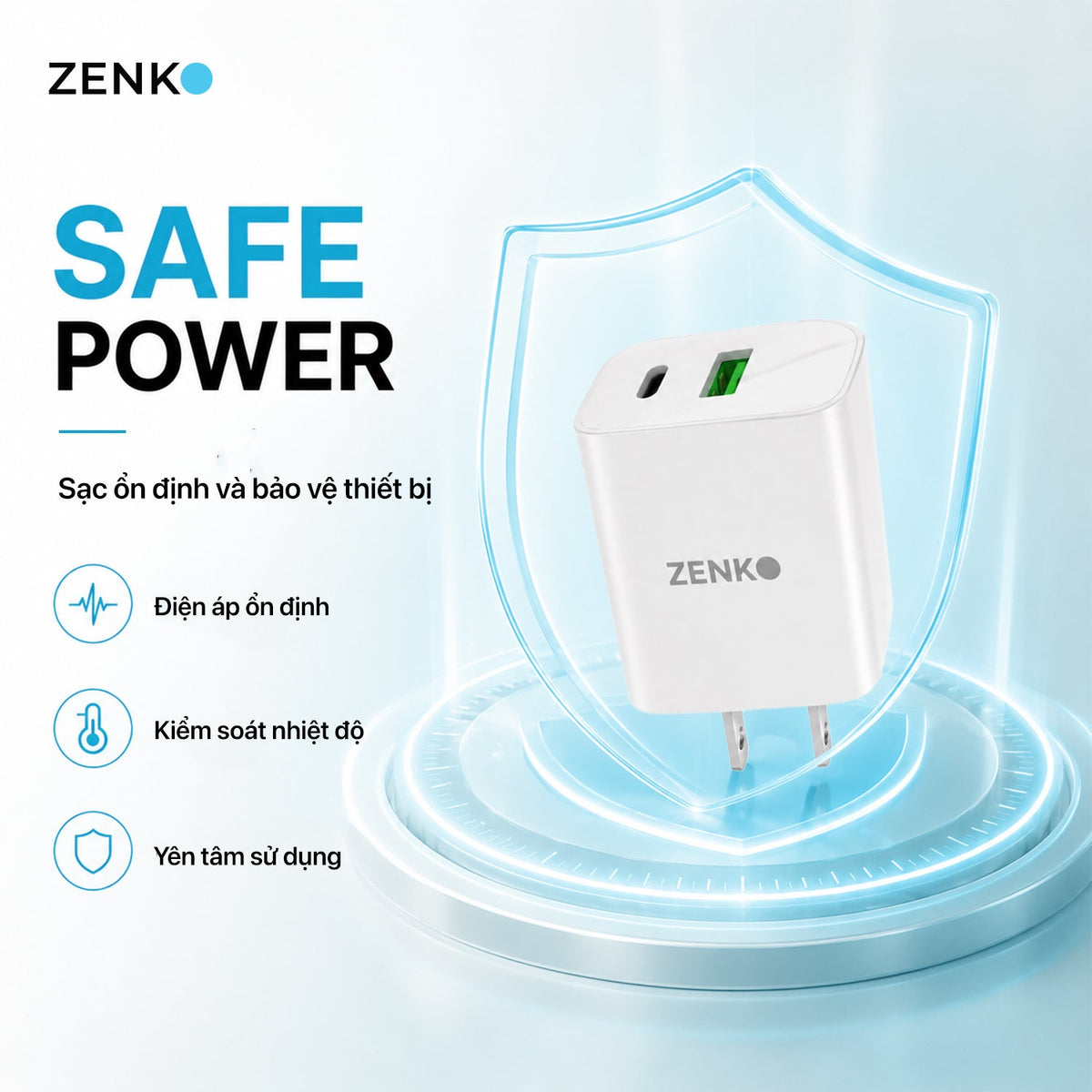 Bộ sạc cáp 20W Type-C to Type-C Zenko Standard - ZK892