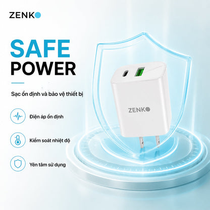 Bộ sạc cáp 20W Type-C to Type-C Zenko Standard - ZK892