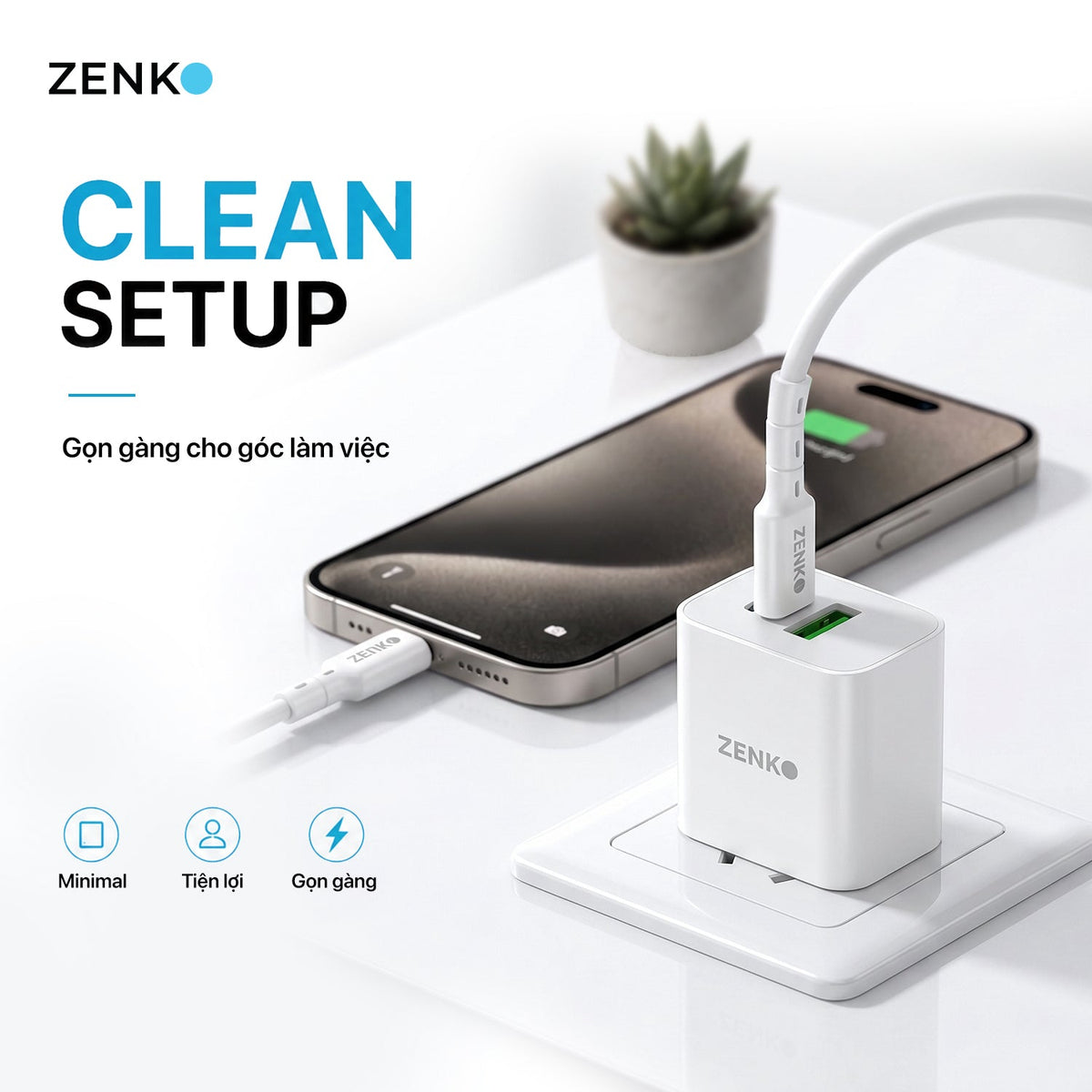 Bộ sạc cáp 20W Type-C to Type-C Zenko Standard - ZK892